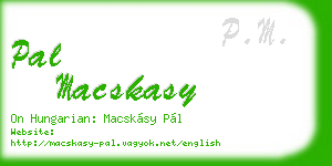 pal macskasy business card