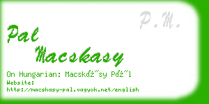pal macskasy business card